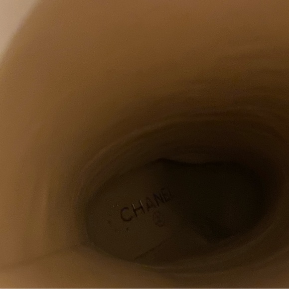 Authentic NIB CHANEL Knee High Tall Heeled Logo Boots 37 - Picture 12 of 15